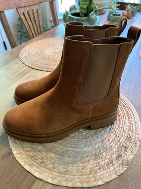 WOMENS RALPH LAUREN CORRINE SUEDE BOOTIES - SIZE 10